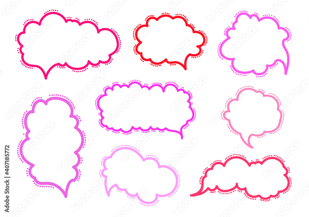 Cartoon speech bubbles for banner design. Communication icon set. Cartoon vector illustration. Color cartoon vector. Hand drawn vector illustration. Creative colorful decoration. Cartoon speech bubbles for banner design. Communication icon set. Cartoon vector illustration. Color cartoon vector. Hand drawn vector illustration. Creative colorful decoration.