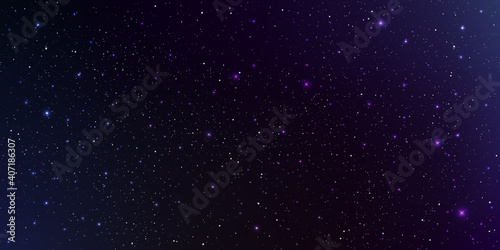 Beautiful galaxy background with nebula cosmos stardust and bright shining stars in universe, Vector illustration. © KICKINN