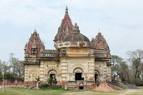 Durga temple front view, Rajnagar palatial complex ruins, Bihar, india. photo