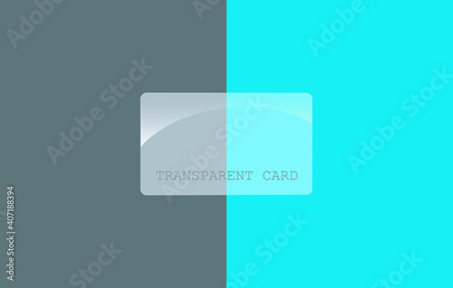 Transparent bisiness card vector illustration. Card with glass and plastic effect. Design element. photo