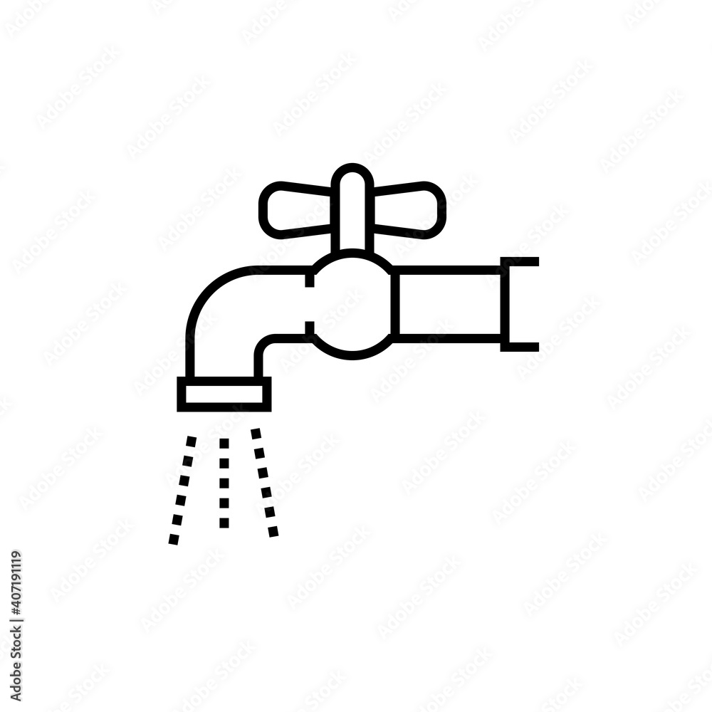 Faucet with water icon. Housekeeping sign symbol vector illustration. Faucet with water icon. Housekeeping sign symbol vector illustration.