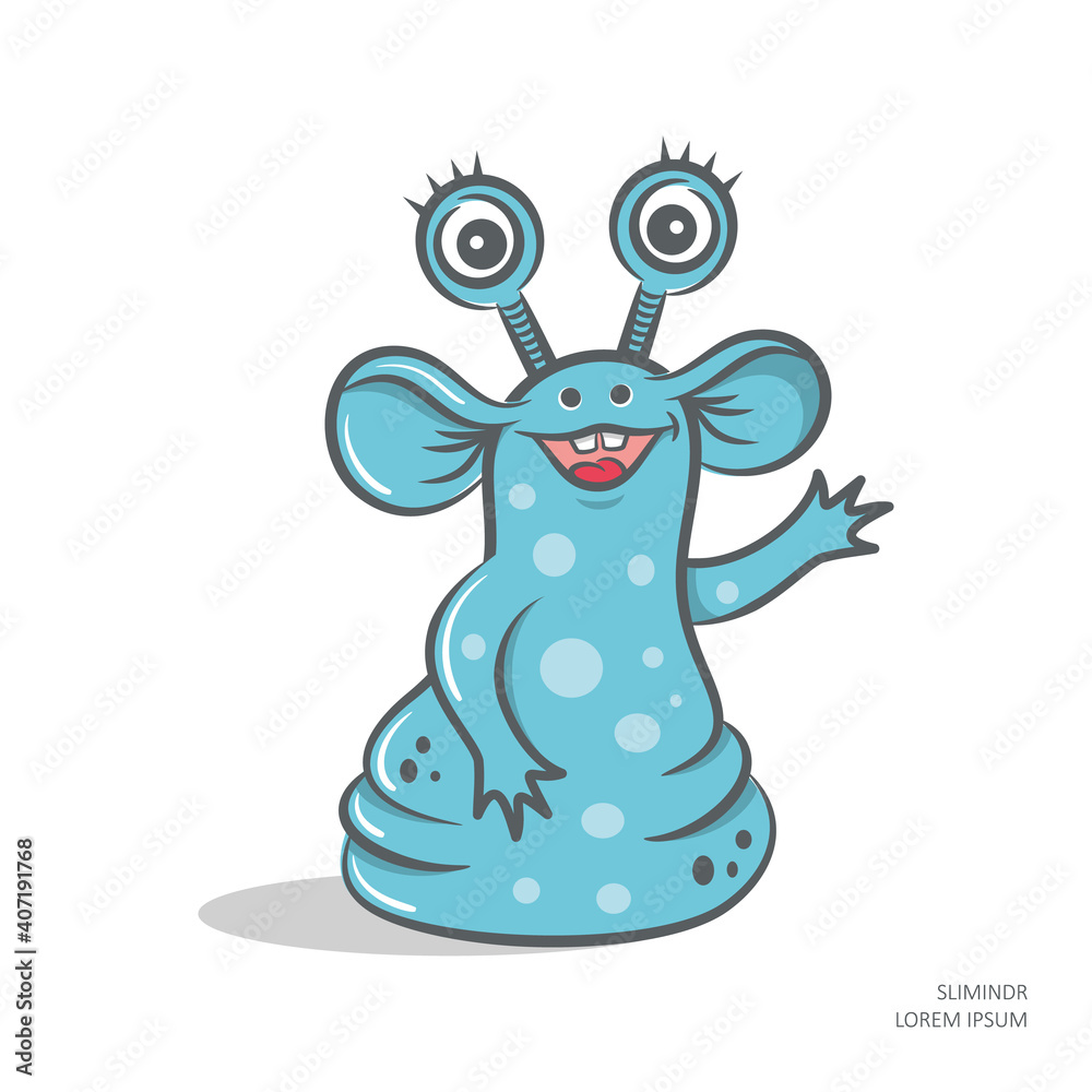 Cute vector cartoon monster isolated on white background