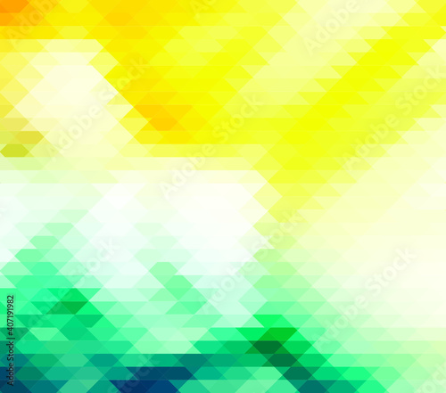 turquoise yellow abstract geometric background.  turquoise yellowGrid Mosaic Background