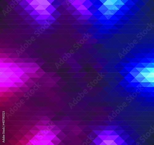 blue purple abstract geometric background.  Blue Grid Mosaic Background