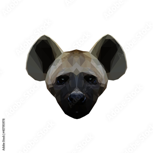 Geometrical illustration of a hyena head isolated