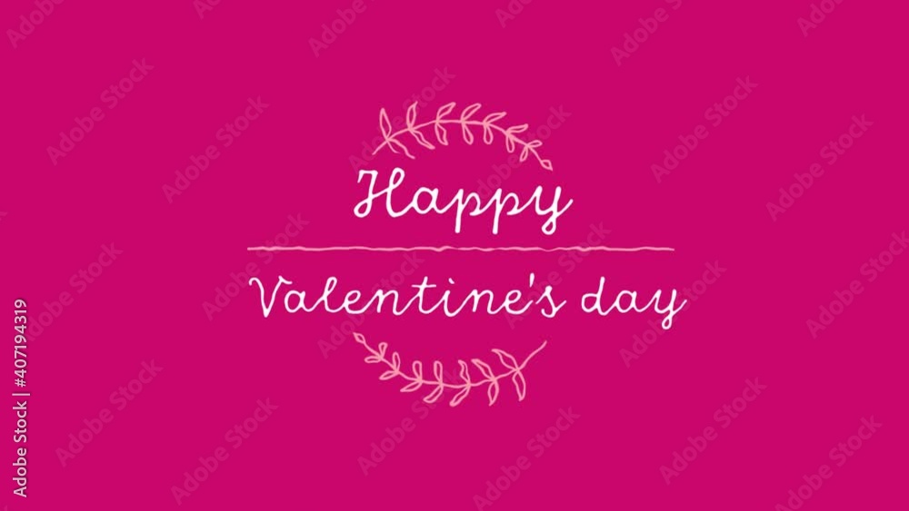 Animation of Happy Valentine's Day on pink background Animation of Happy Valentine's Day on pink background