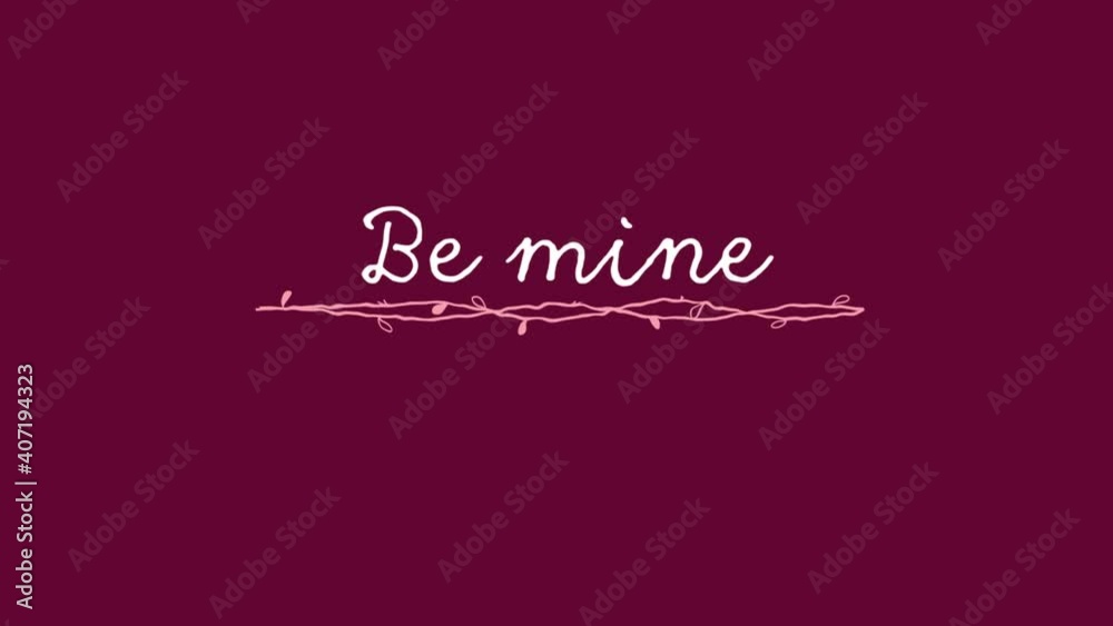 Animation of Be Mine in purple background Animation of Be Mine in purple background