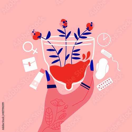 Menstrual Cap Flowers Composition