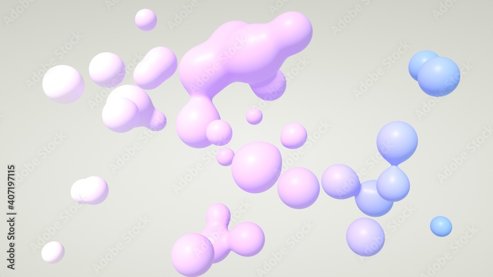 Abstract blobs bubbles with light purple pink colors