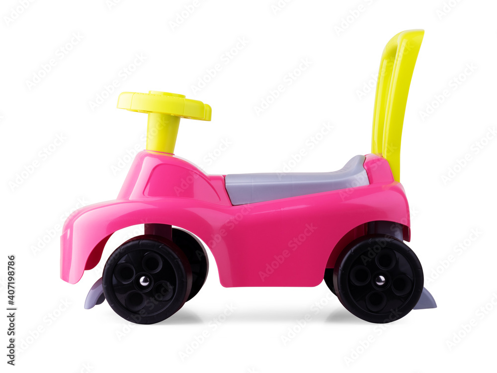 Childrens toy car on white background Childrens toy car on white background