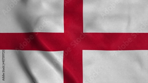 England flag, waving in wind. 3d illustration