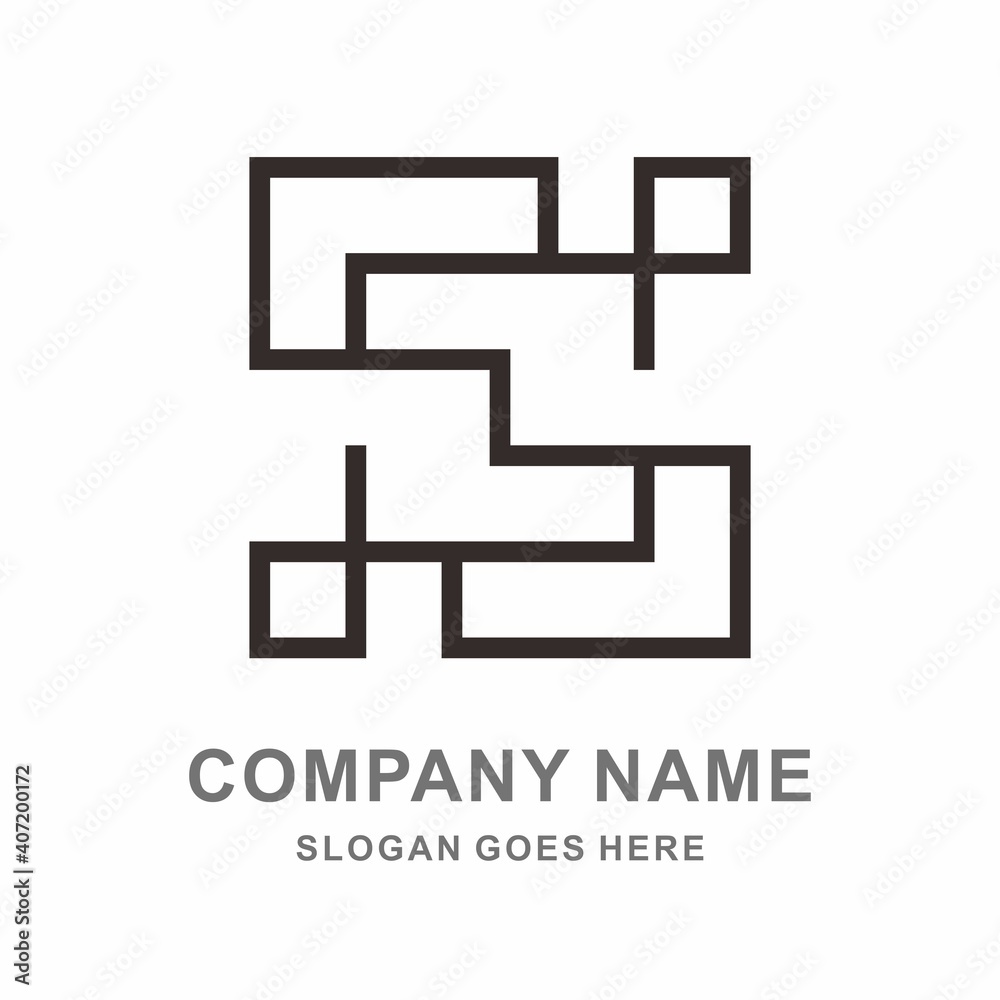 Monogram Letter S Geometric Hexagon Business Company Stock Vector Logo Design Template
