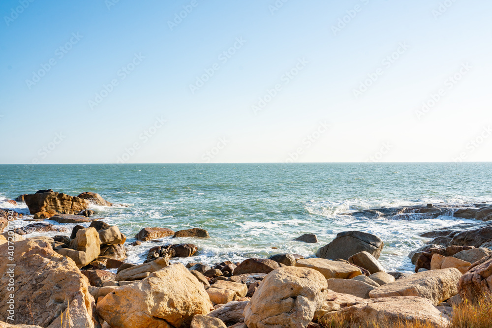 The rocks at the coastline at Nan'ao island, Guangdong province, China. The rocks at the coastline at Nan'ao island, Guangdong province, China.