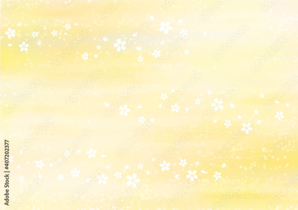 桜吹雪 春のイメージイラスト 背景素材 金色 Stock Illustration Adobe Stock