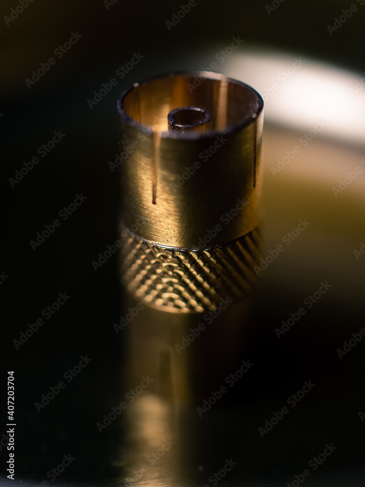 Close up of a steel adapter