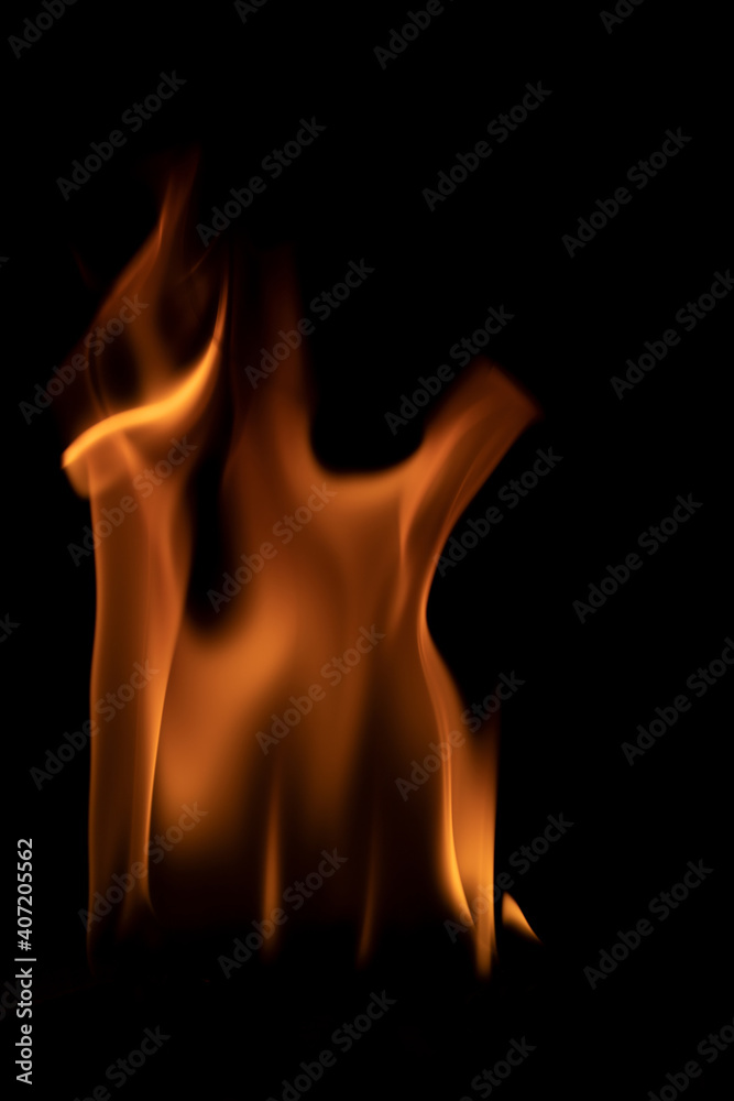 Fire flames on black background. Fire flames on black background.