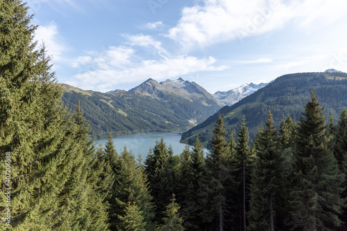 beautiful natural moutain with the durlasboden lake in austria, durlasboden