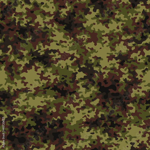 Camouflage texture seamless pattern. Abstract modern endless camo background in trendy military style. Spots ornament for fabric and fashion print. Vector illustration. © Алексей Панков