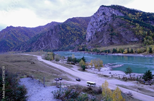 Beautiful natural places, picturesque mountains, gorges, turbulent river, active tourism.