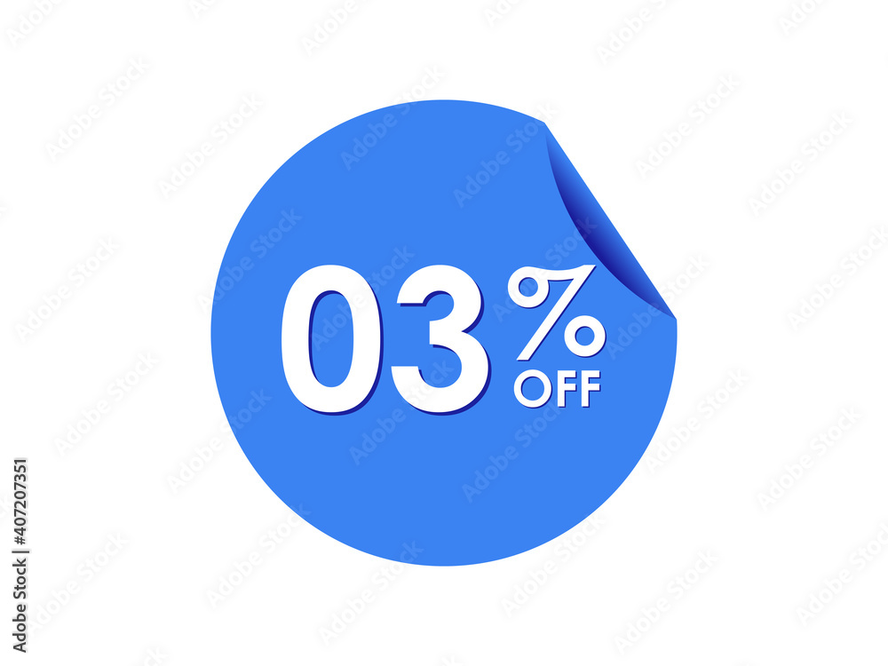 3% OFF Sticker, 3 percent discount Special Offer Price Label 3% OFF Sticker, 3 percent discount Special Offer Price Label