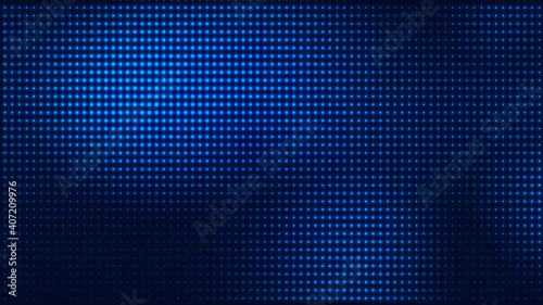 Dot blue pattern screen led light gradient texture background. Abstract technology big data digital background. 3d rendering.