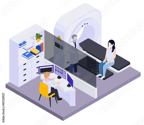 Medical Testing Isometric Composition