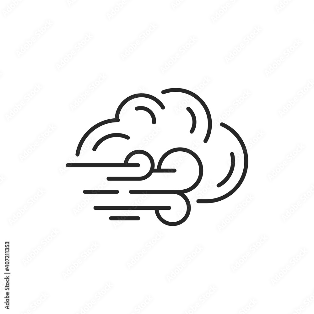 Windy weather color line icon. Editable stroke. Windy weather color line icon. Editable stroke.