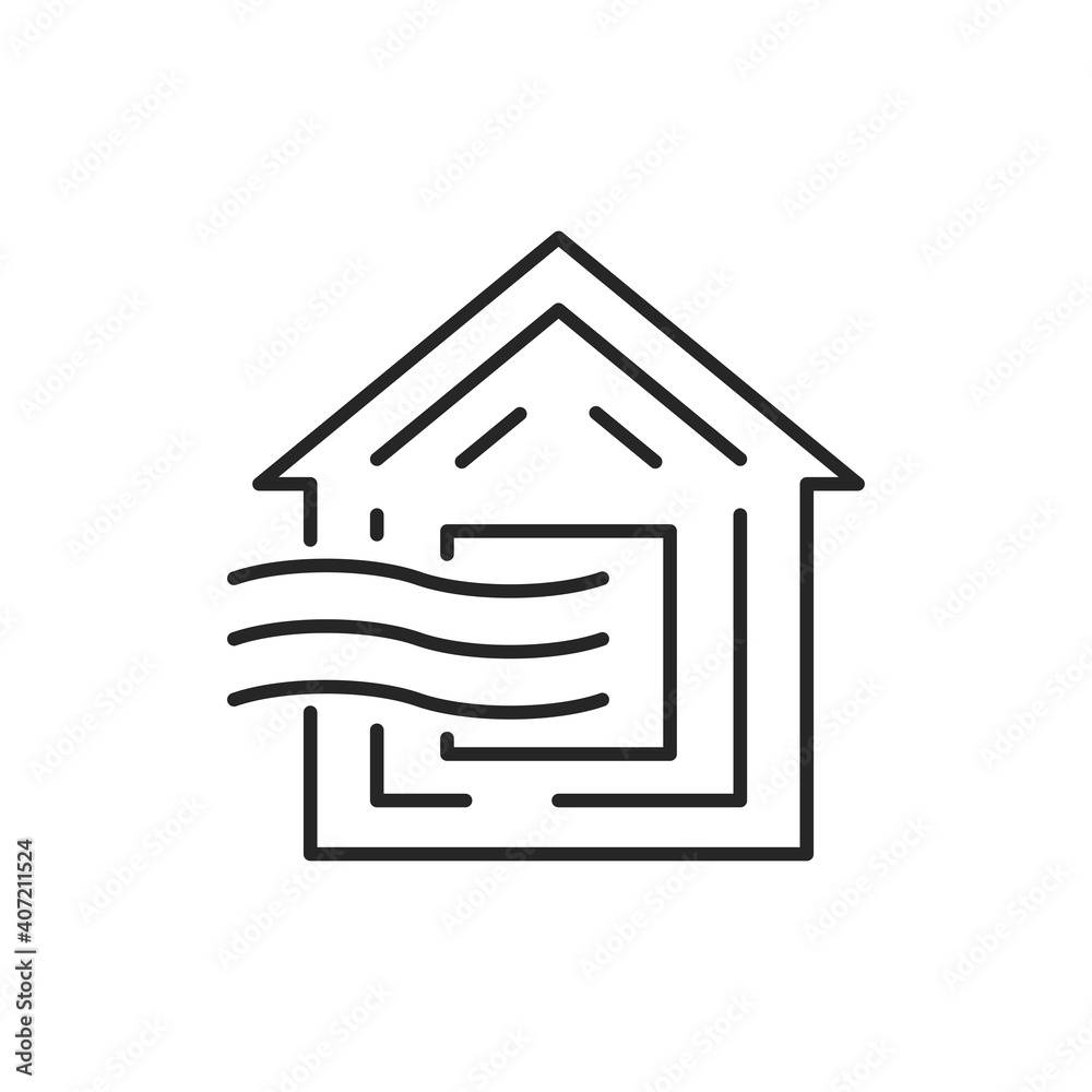 Home ventilation color line icon. Editable stroke. Home ventilation color line icon. Editable stroke.