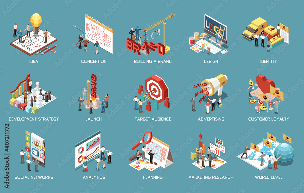 Fototapeta premium Branding Icons Set