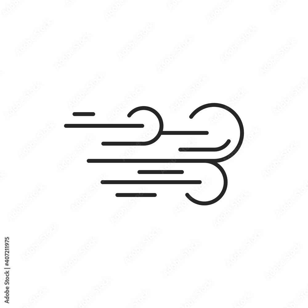 Wind color line icon. Editable stroke. Wind color line icon. Editable stroke.