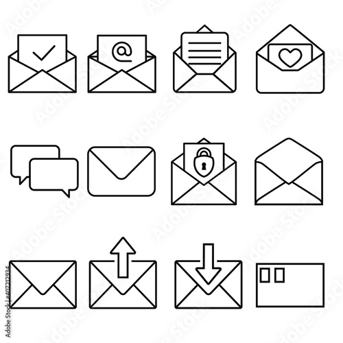 Mail icon vector set. email illustration sign collection. Envelope symbol.