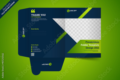 Presentation folder template design, Folder design, cover for catalog, brochures,	