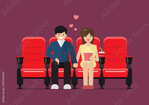 Couple in movie theater