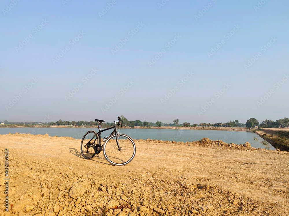 Fototapeta premium bicycle on mound