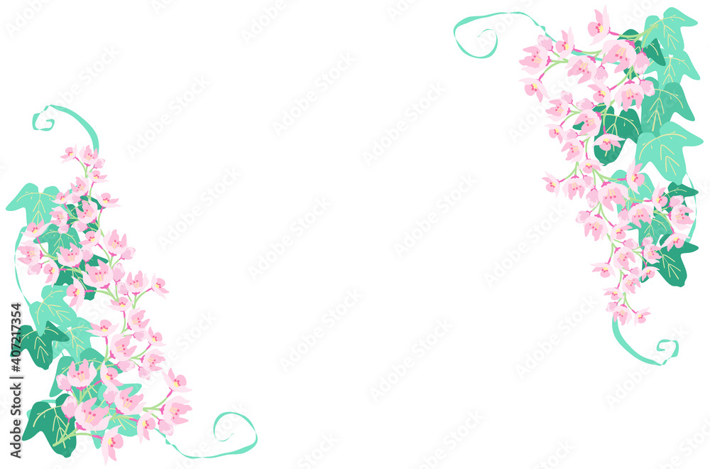 桜とアイビーの飾りフレーム