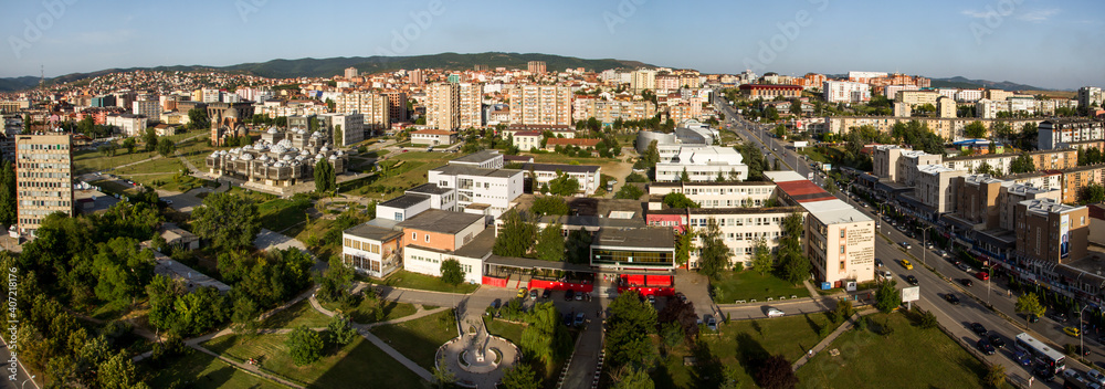 Stadtüberblick Prishtina, Hauptstadt des Kosovos