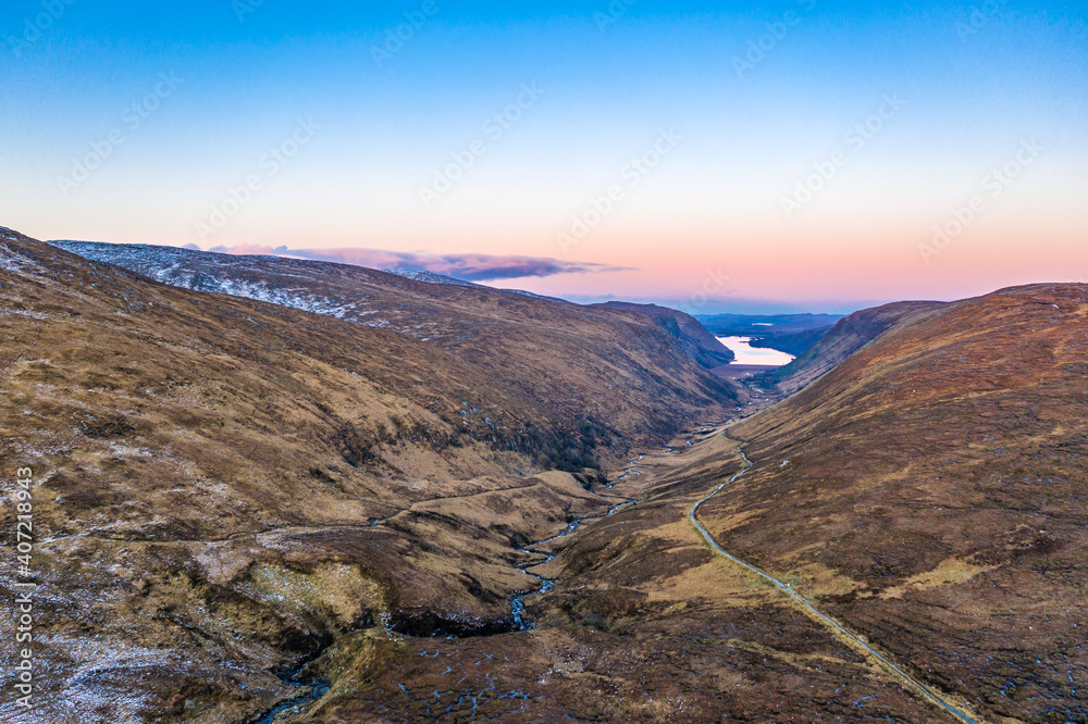 Aerial view of the Glenveagh National Park in County Donegal, Ireland