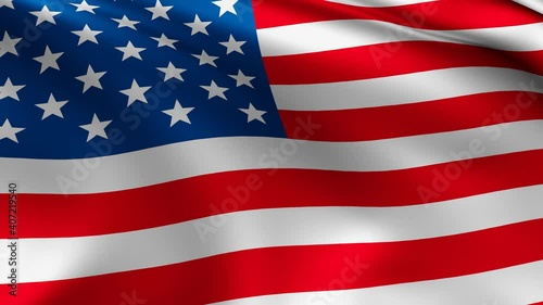 United States flag animation, USA 3D waving flag close up. United  States of America national flag 4K animation background.
