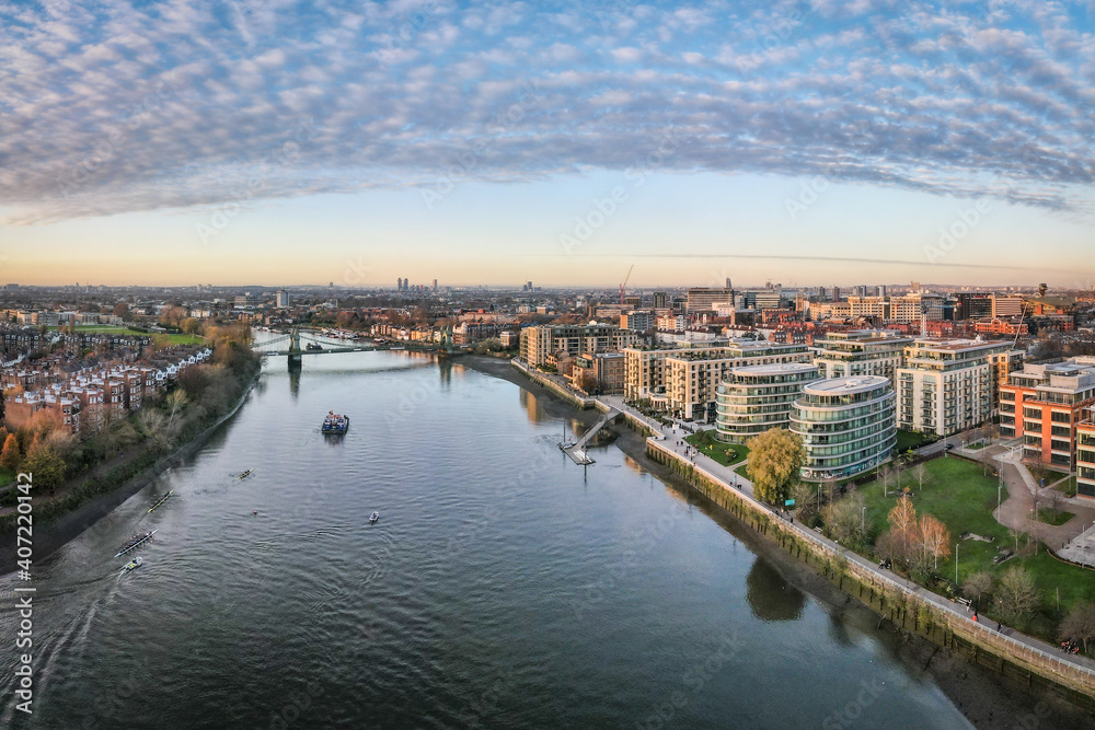 Aerial view of Hammersmith in west London