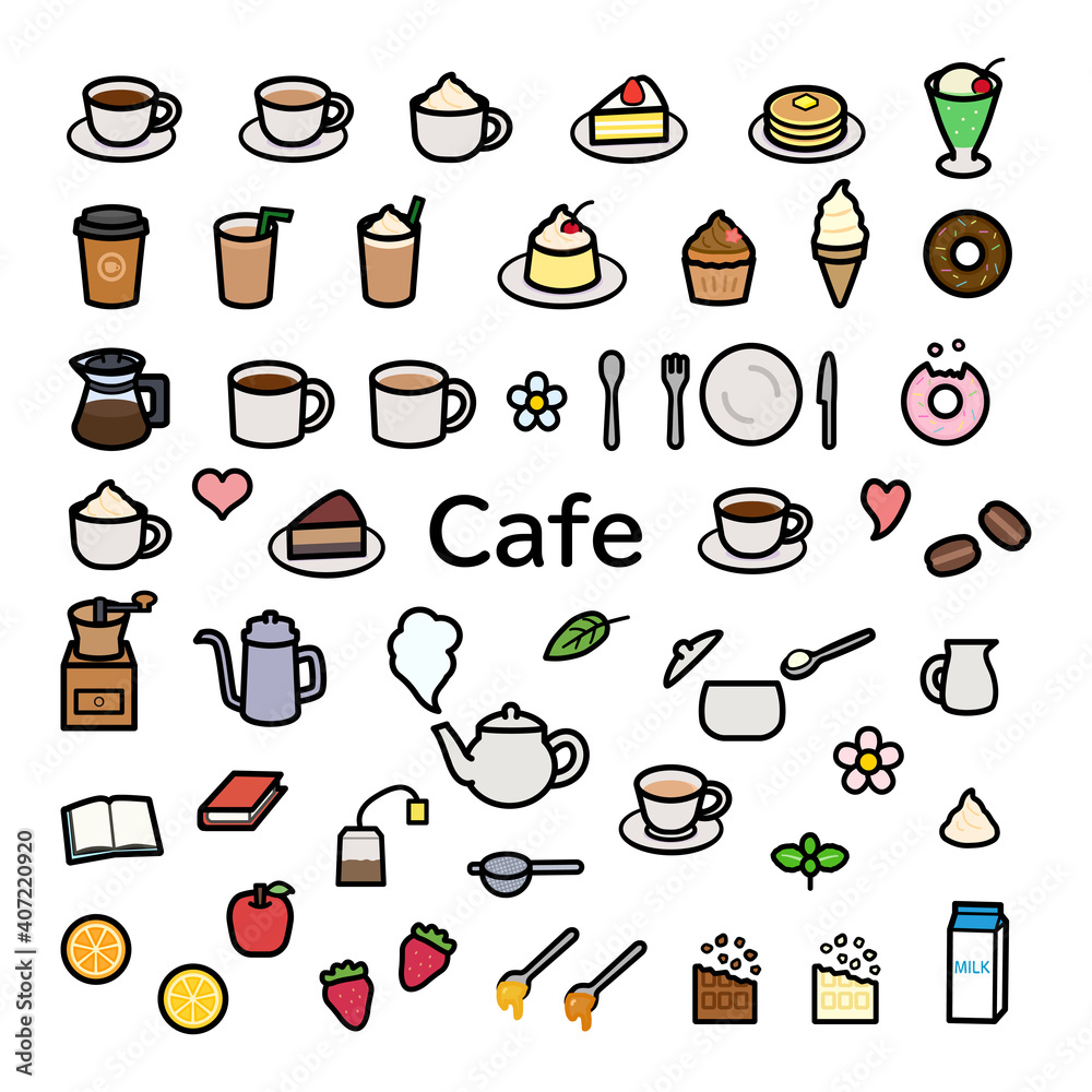 カフェのアイコンセット カフェのアイコンセット