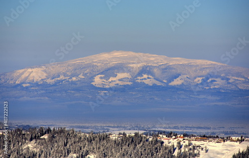 Babia Góra w zimie, Babiogórski Park Narodowy, zimowy szlak na Diablaka