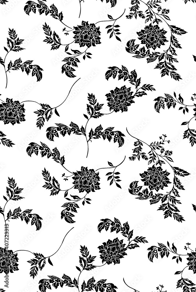 Fototapeta premium Seamless flowers pattern, floral print.