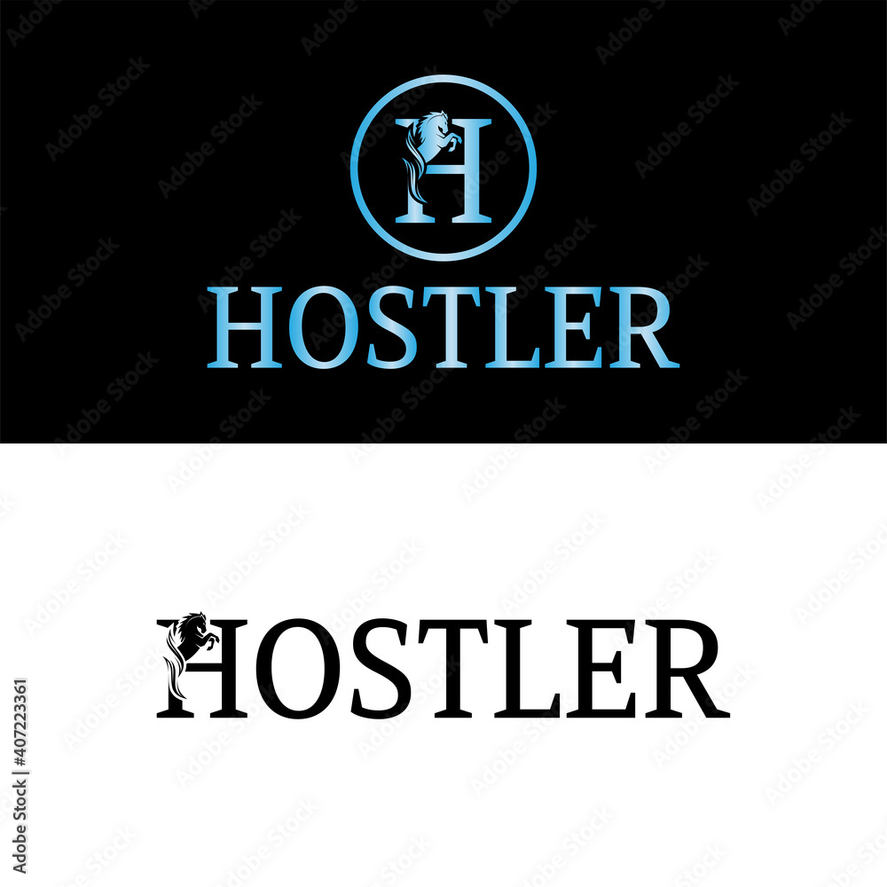 Horse Initial H Vector Logo Design. Horse Logo Template