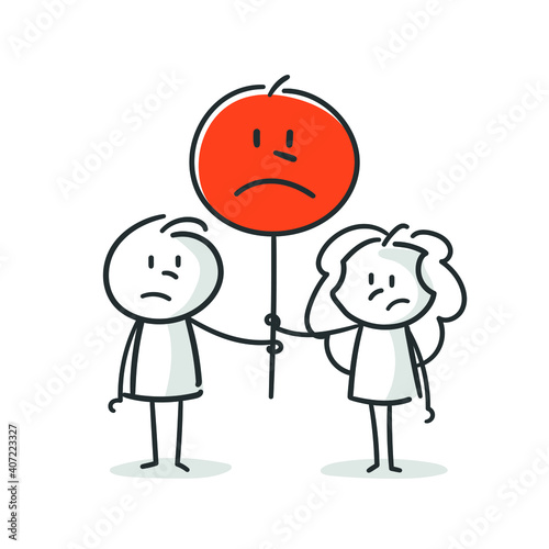 stick figures: smiley, sad, unhappy, sick (no. 59)