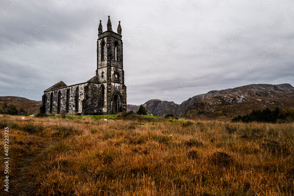 Verfallene Kirche, Dunlewy, County Donegal, Irland