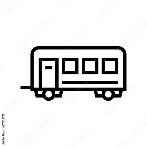 passengers transportation trailer line icon vector. passengers transportation trailer sign. isolated contour symbol black illustration