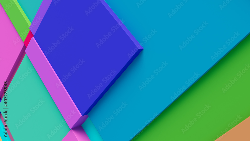 Multicolored tech background, with a geometric 3D structure. Clean, vibrant design with simple, bright, modern forms. 3D render Multicolored tech background, with a geometric 3D structure. Clean, vibrant design with simple, bright, modern forms. 3D render