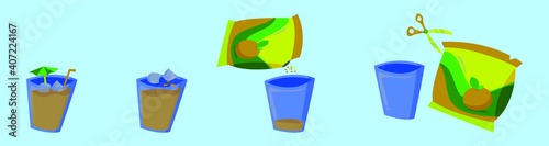 set of juice mix beverage cartoon icon design template with various models. vector illustration isolated on blue background