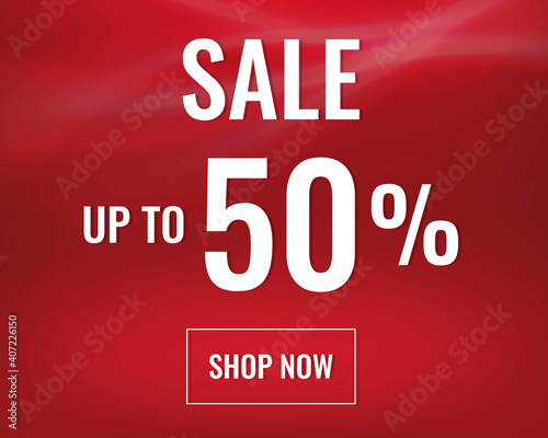 Red Sale banner With Text With Gradient Mesh, Vector Illustration