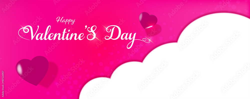 Lovely Happy valentines day greeting banner background with hearts 